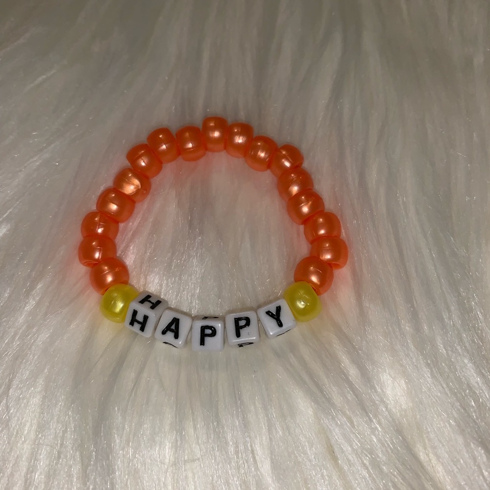 Happy orange and yellow beaded VSCO bracelet